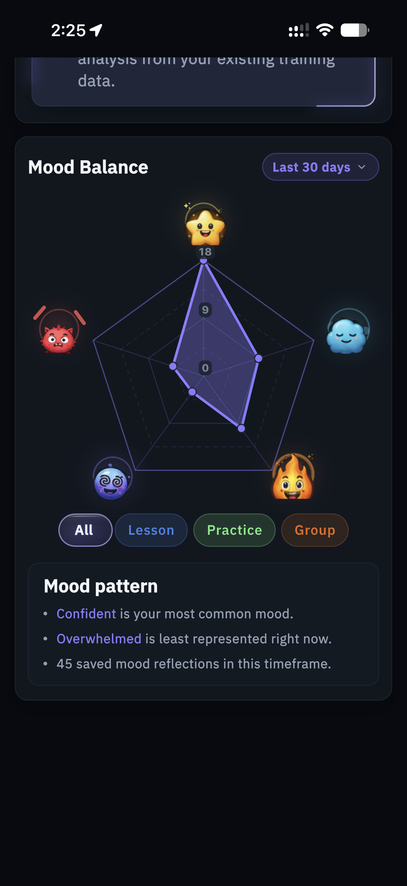 AXIOM mood balance screenshot
